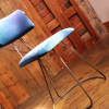 Handmade Industrial designed chair in Blue Velvet