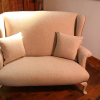 Parker Knoll two seater sofa newly upholstered in Moon & Moon Fabric