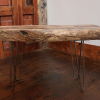 Rustic Natural Tree Trunk Coffee Table With Hairpin Legs