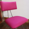 Handmade Industrial designed chair in Linwood Italian wool Pink