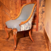 French style chair in Linwood Teal Wool and Fable fabric