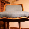 French style chair in Linwood Teal Wool and Fable fabric