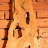 Wall mounted clock made from olive wood