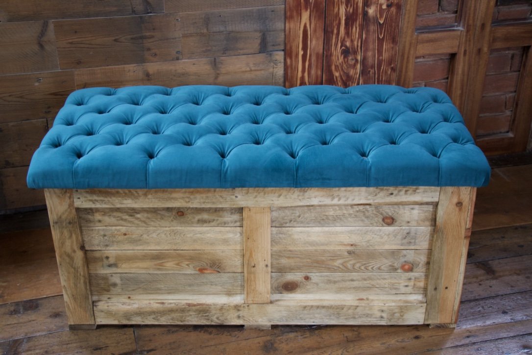 Reclaimed Wooden Storage Box With Deep, Wood Storage Chest Seat