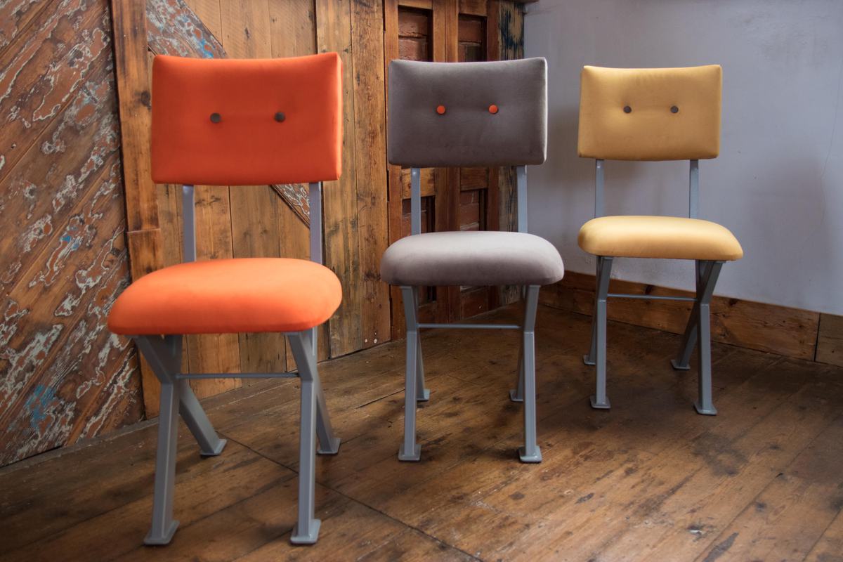 Velvet custom industrial chairs