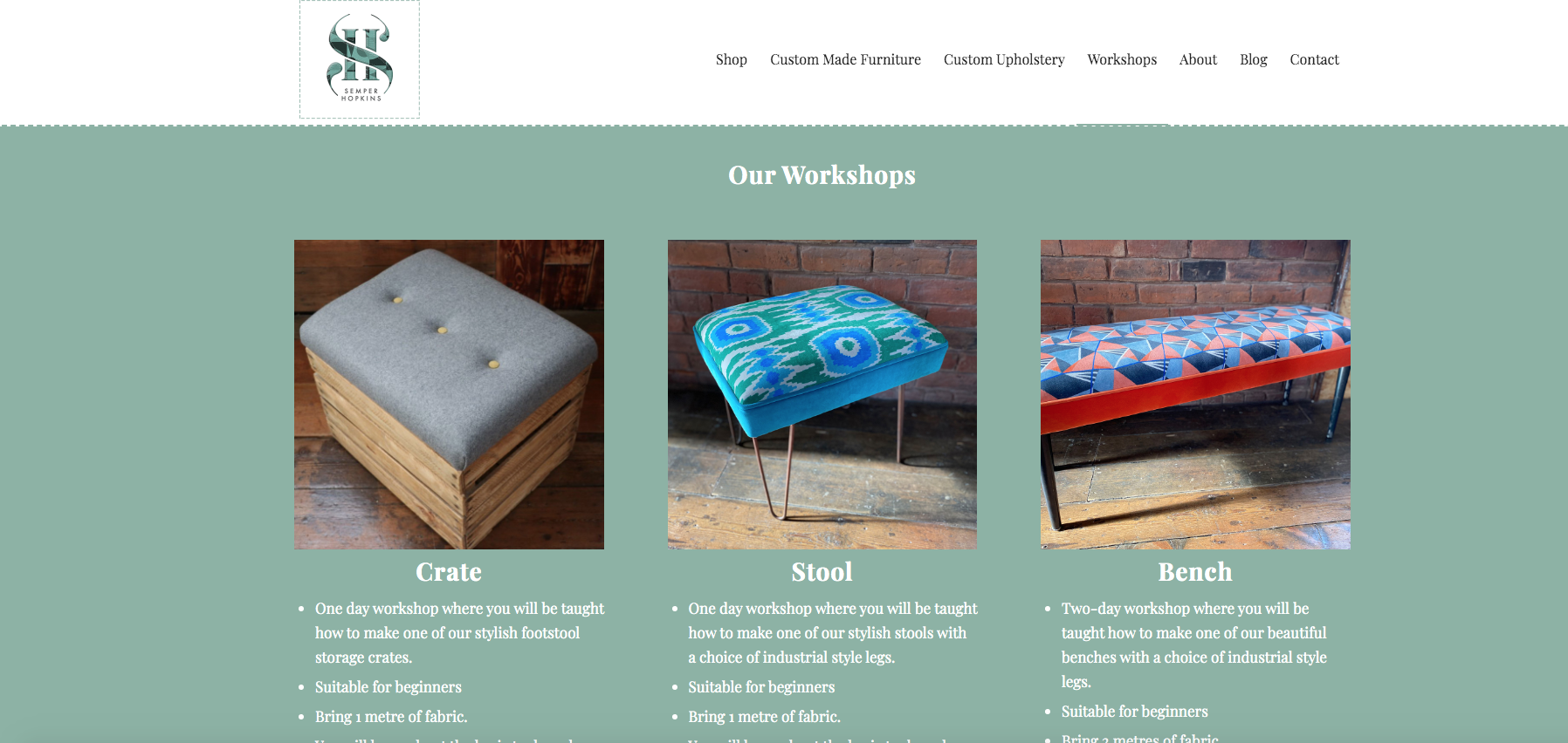 Upholstery Workshops