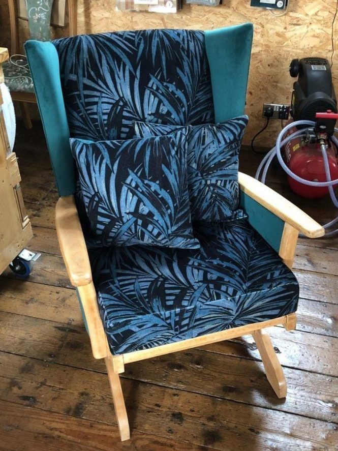 ReUpholstered rocking chair