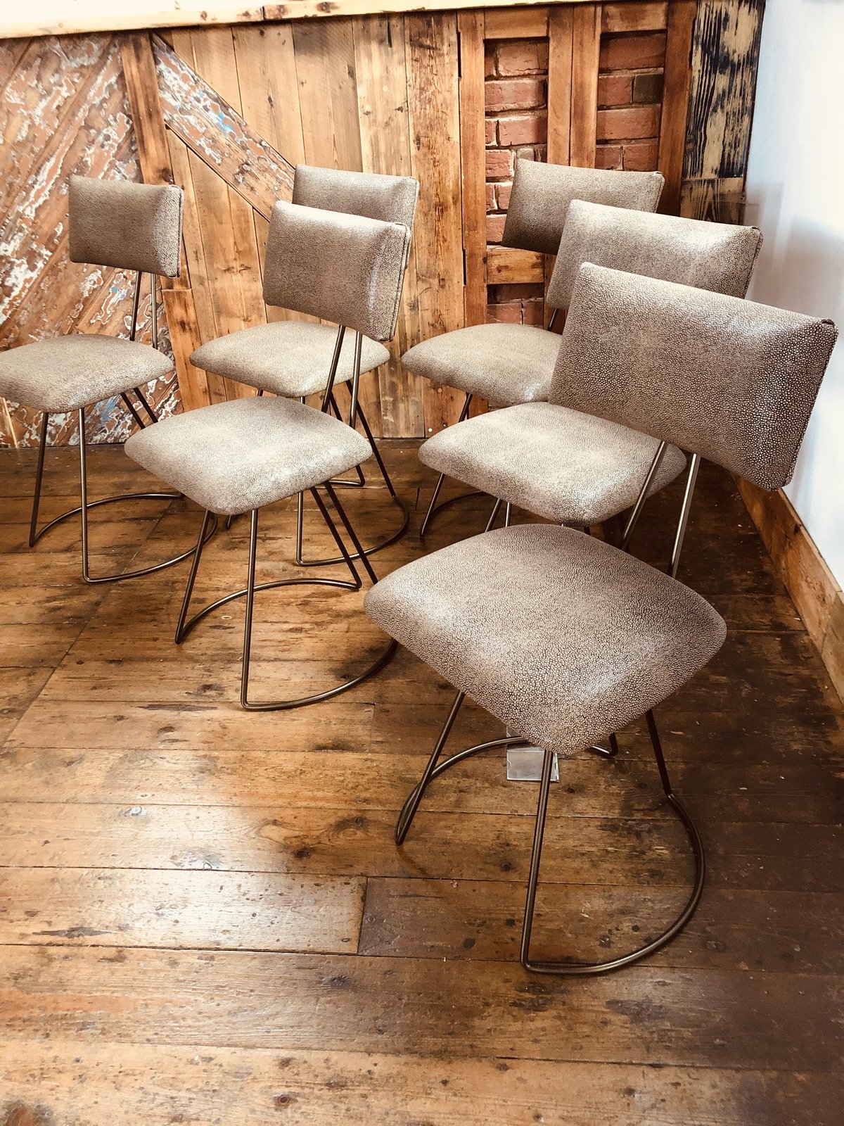 Leather custom industrial dining chairs