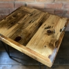 handmade industrial wooden coffee table with hairpin legs