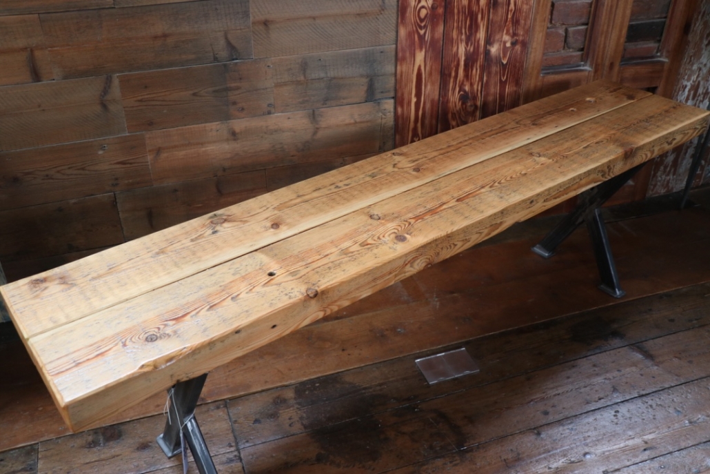 custom reclaimed wood bench