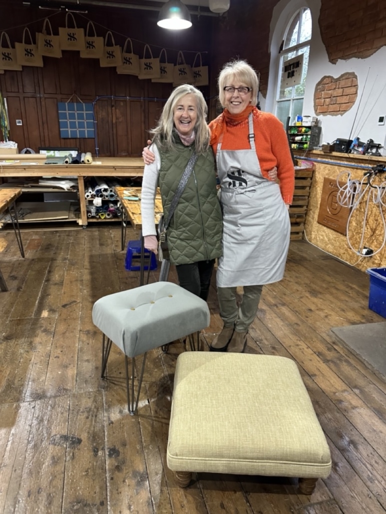 Upholstery workshop Amanda and Nicky