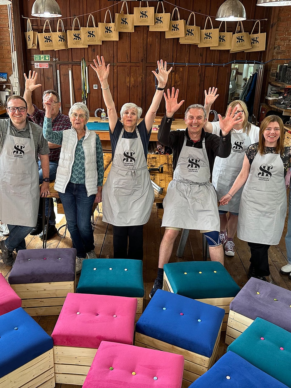 Live! Cheshire team members participating in a hands-on executive team building activity.