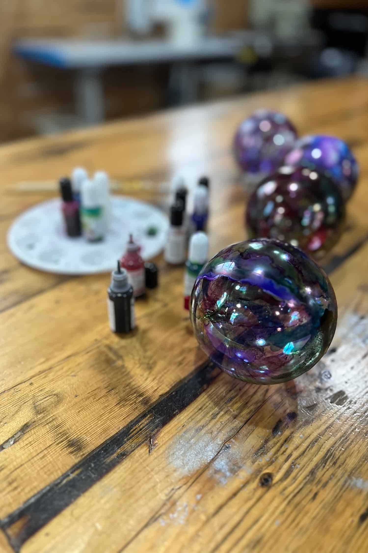 Example christmas table centrepiece made at a craft experience