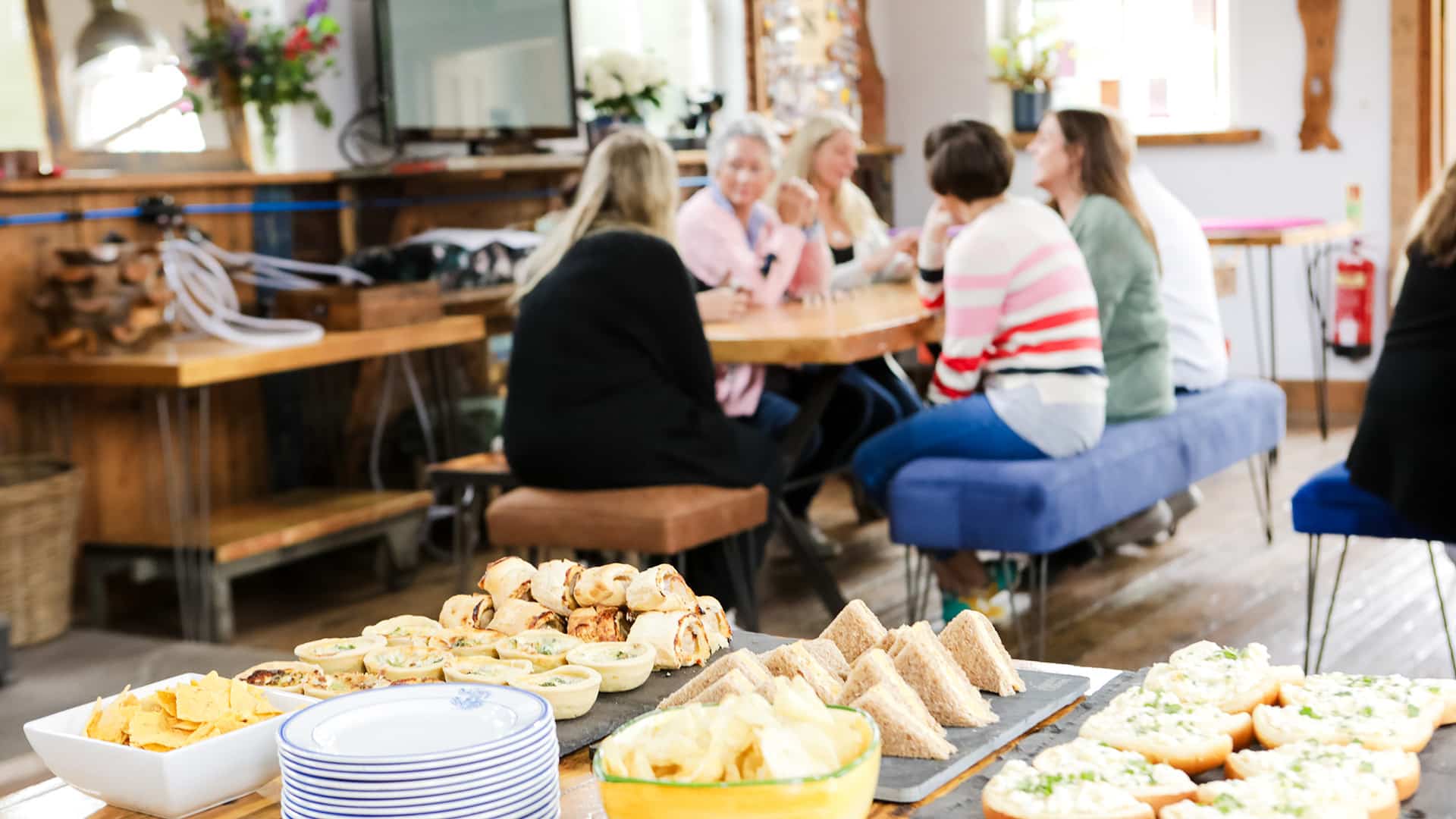 Refreshments prepared during workshop at chapel venue