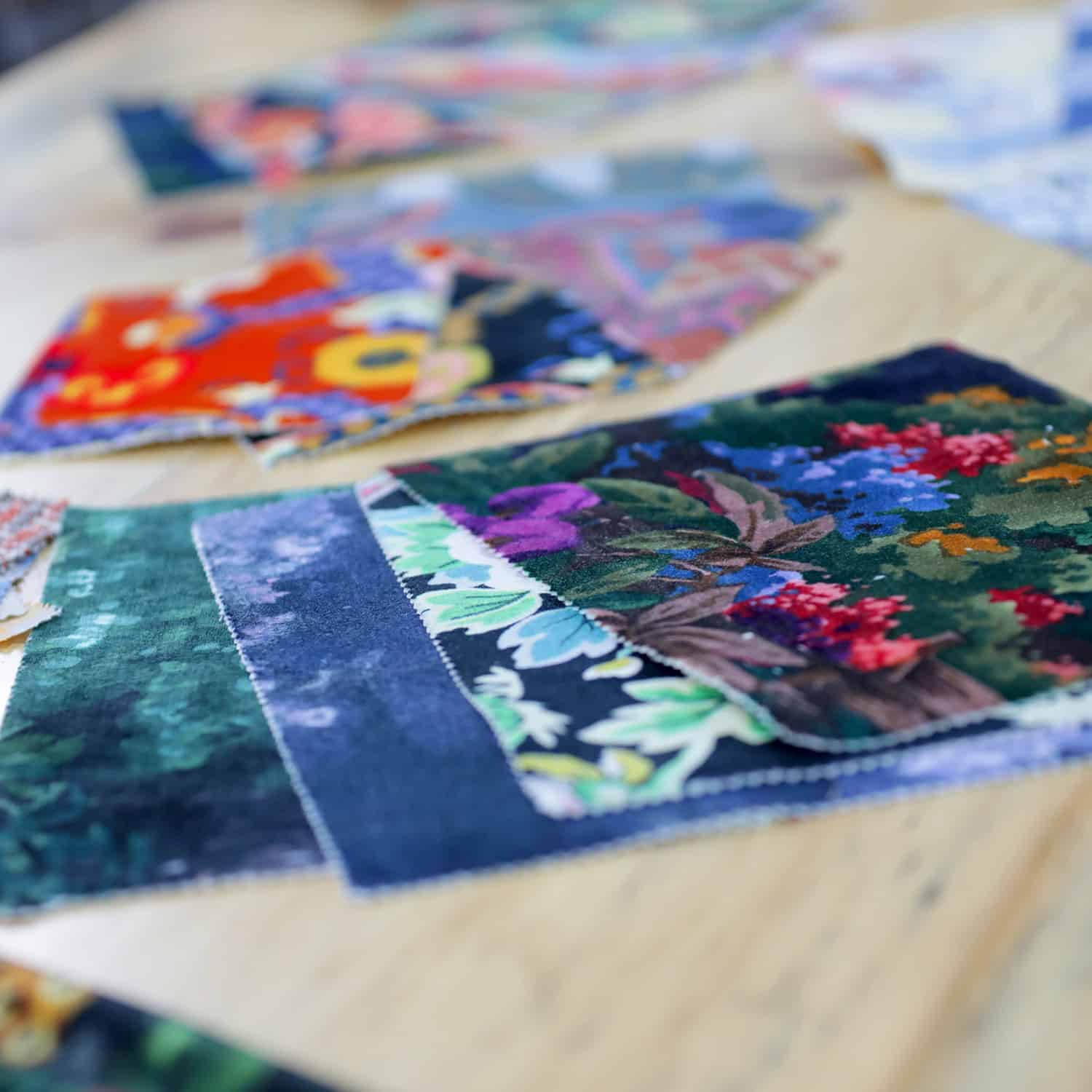 Interior design fabric and colour inspiration samples